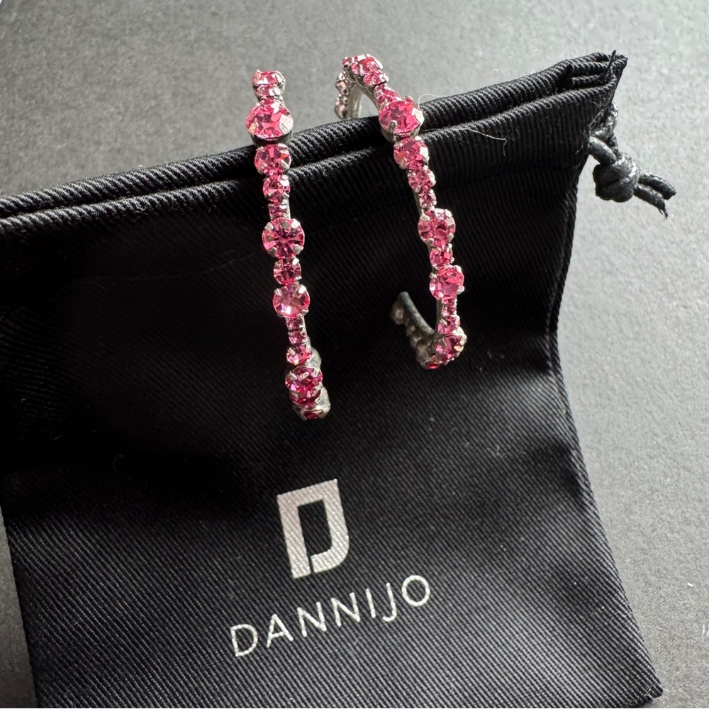 DANNIJO Alicia Swarovski Crystal Hoop Earrings - Picture 1 of 7